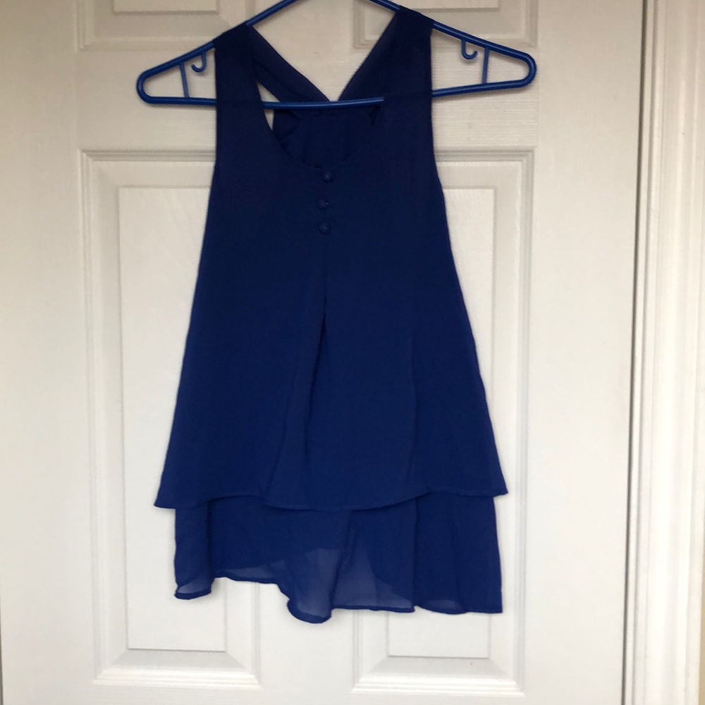 Blue Chiffon Blouse